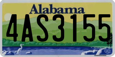 AL license plate 4AS3155