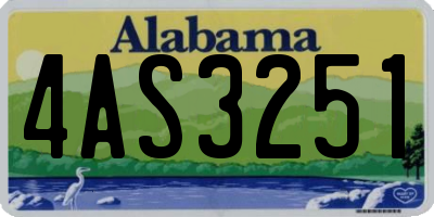 AL license plate 4AS3251