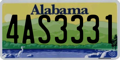 AL license plate 4AS3331