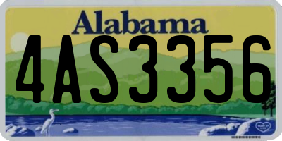 AL license plate 4AS3356