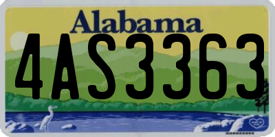 AL license plate 4AS3363