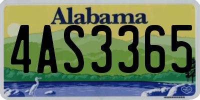 AL license plate 4AS3365