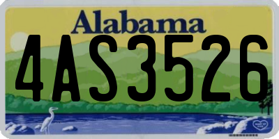 AL license plate 4AS3526