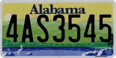 AL license plate 4AS3545