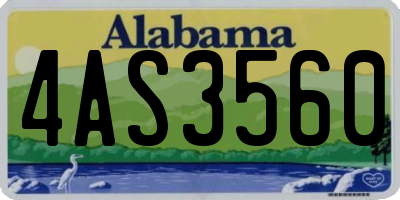 AL license plate 4AS3560