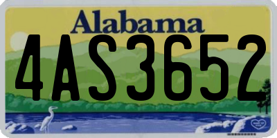 AL license plate 4AS3652