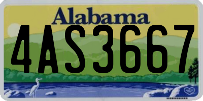 AL license plate 4AS3667