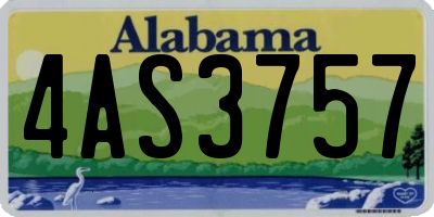 AL license plate 4AS3757
