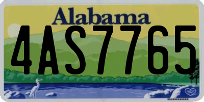 AL license plate 4AS7765