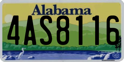 AL license plate 4AS8116
