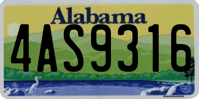AL license plate 4AS9316
