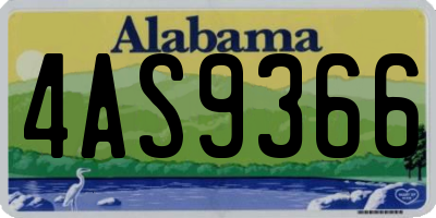 AL license plate 4AS9366