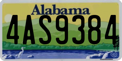 AL license plate 4AS9384