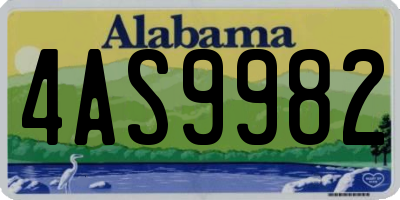 AL license plate 4AS9982