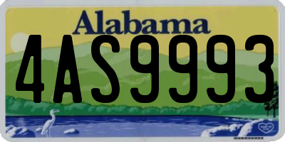 AL license plate 4AS9993