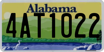 AL license plate 4AT1022