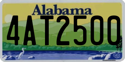 AL license plate 4AT2500