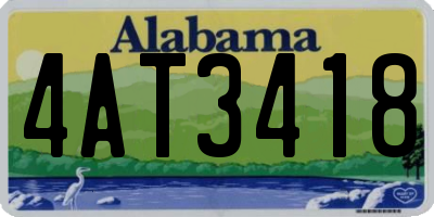 AL license plate 4AT3418