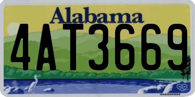 AL license plate 4AT3669