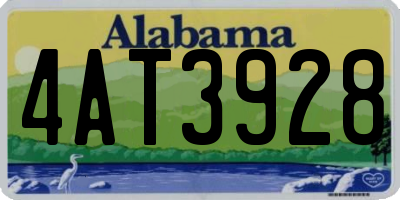 AL license plate 4AT3928