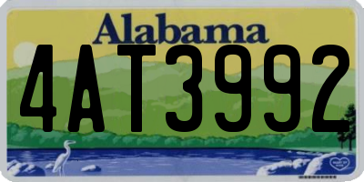 AL license plate 4AT3992