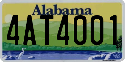 AL license plate 4AT4001