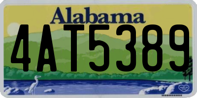 AL license plate 4AT5389