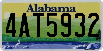 AL license plate 4AT5932