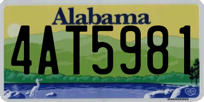 AL license plate 4AT5981
