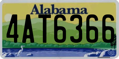AL license plate 4AT6366