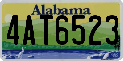 AL license plate 4AT6523