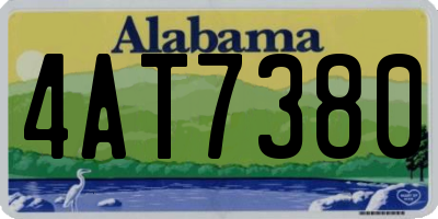 AL license plate 4AT7380