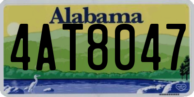 AL license plate 4AT8047