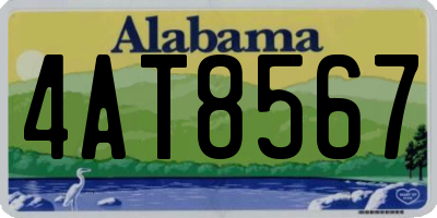AL license plate 4AT8567