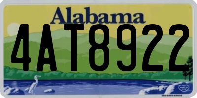 AL license plate 4AT8922