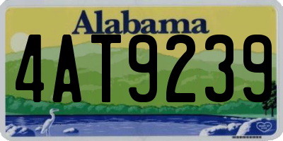 AL license plate 4AT9239
