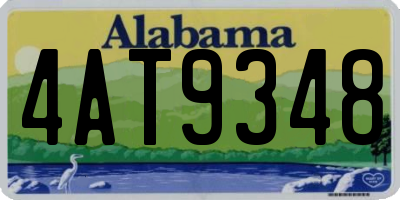 AL license plate 4AT9348