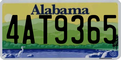 AL license plate 4AT9365
