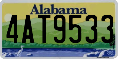 AL license plate 4AT9533