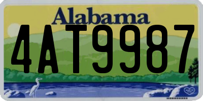 AL license plate 4AT9987