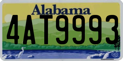 AL license plate 4AT9993