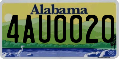 AL license plate 4AU0020