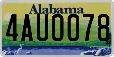 AL license plate 4AU0078
