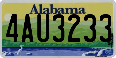 AL license plate 4AU3233