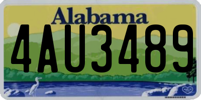 AL license plate 4AU3489