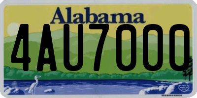 AL license plate 4AU7000