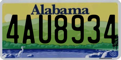 AL license plate 4AU8934