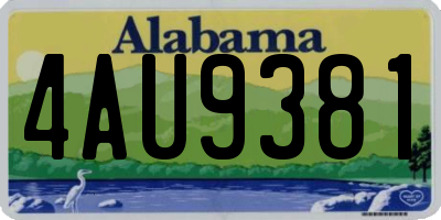 AL license plate 4AU9381