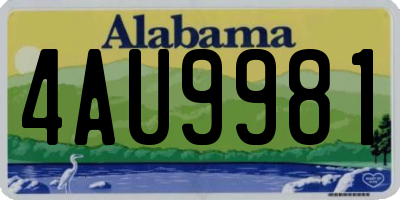 AL license plate 4AU9981
