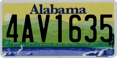 AL license plate 4AV1635